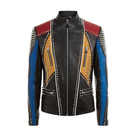 Leather jacket in Multicolor for Men 